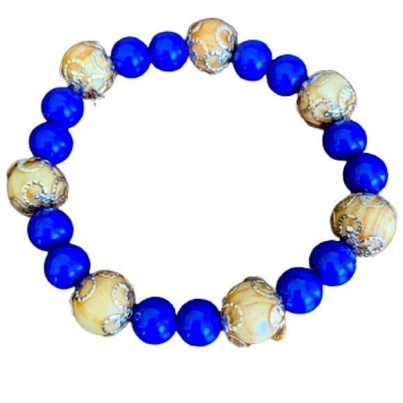 Set of 4 Boho Handmade Wood Bead Stretch Tree of Life Charm Tassel Bracelet NEW - Picture 6 of 10